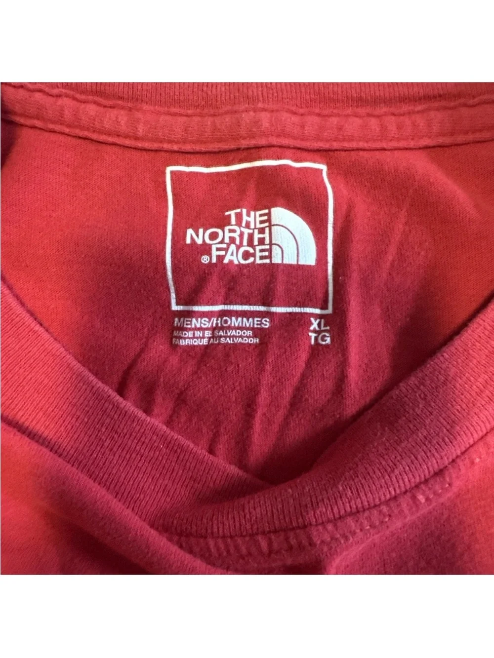 Men’s Northface Red Black Short Sleeve Cotton T Shirt XL